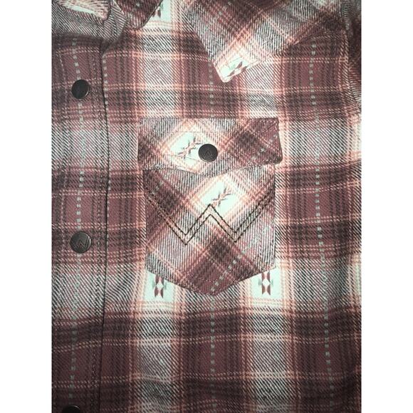 NWOT girls, Wrangler Plaid Button Up Shirt, Size Medium 8-10 - Picture 3 of 6